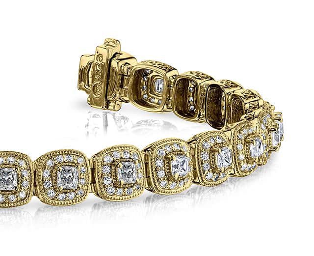 Grand Princess Cut Lab-Grown Diamond Bracelet with 7.60 ct.(finished) 1.1mm, 4.3mm - Image 2