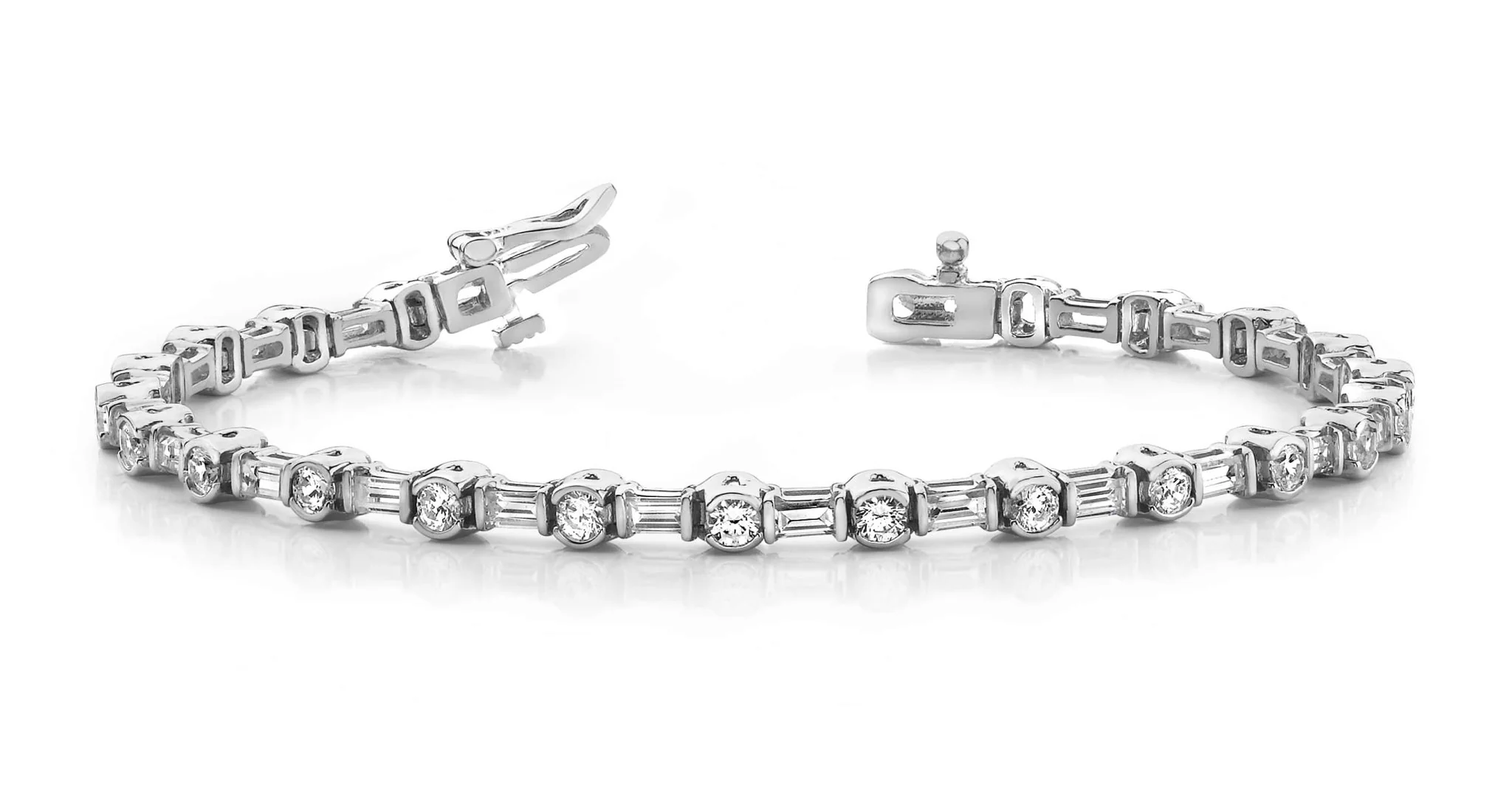 Half Bezel And Channel Set Lab-Grown Diamond Bracelet with 4.14 ct.(finished) 3.5x2mm, 2.75mm - Image 5