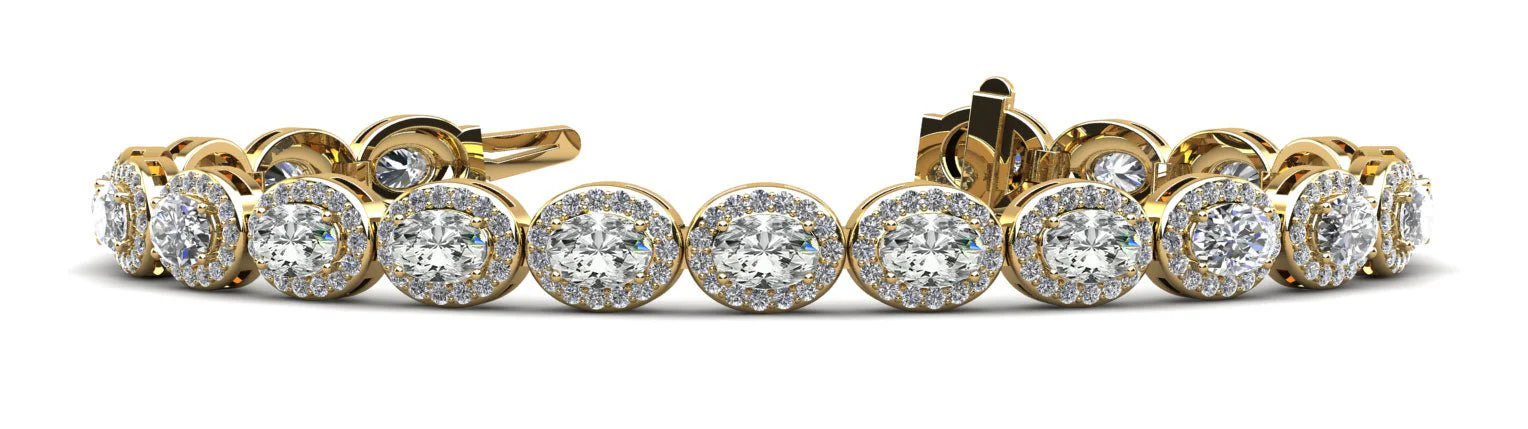 Halo Dreams Diamond Bracelet with 14.40 ct.(finished) 6x4mm, 1.2mm - Image 2