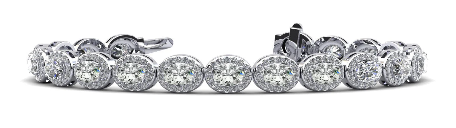 Halo Dreams Diamond Bracelet with 20.59 ct.(finished) 7x5mm, 1.2mm
