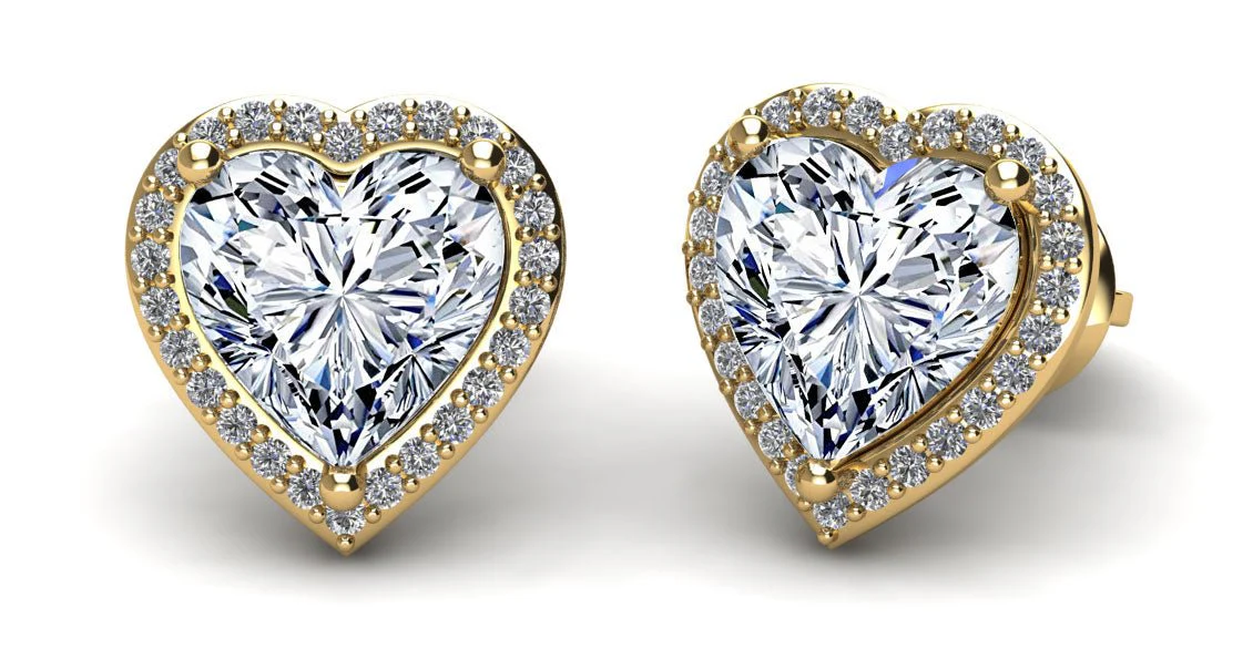Halo Heart Lab-Grown Diamond Stud Earrings with 3.26 ct. (2X1.50 ct. center diamonds) - Image 2