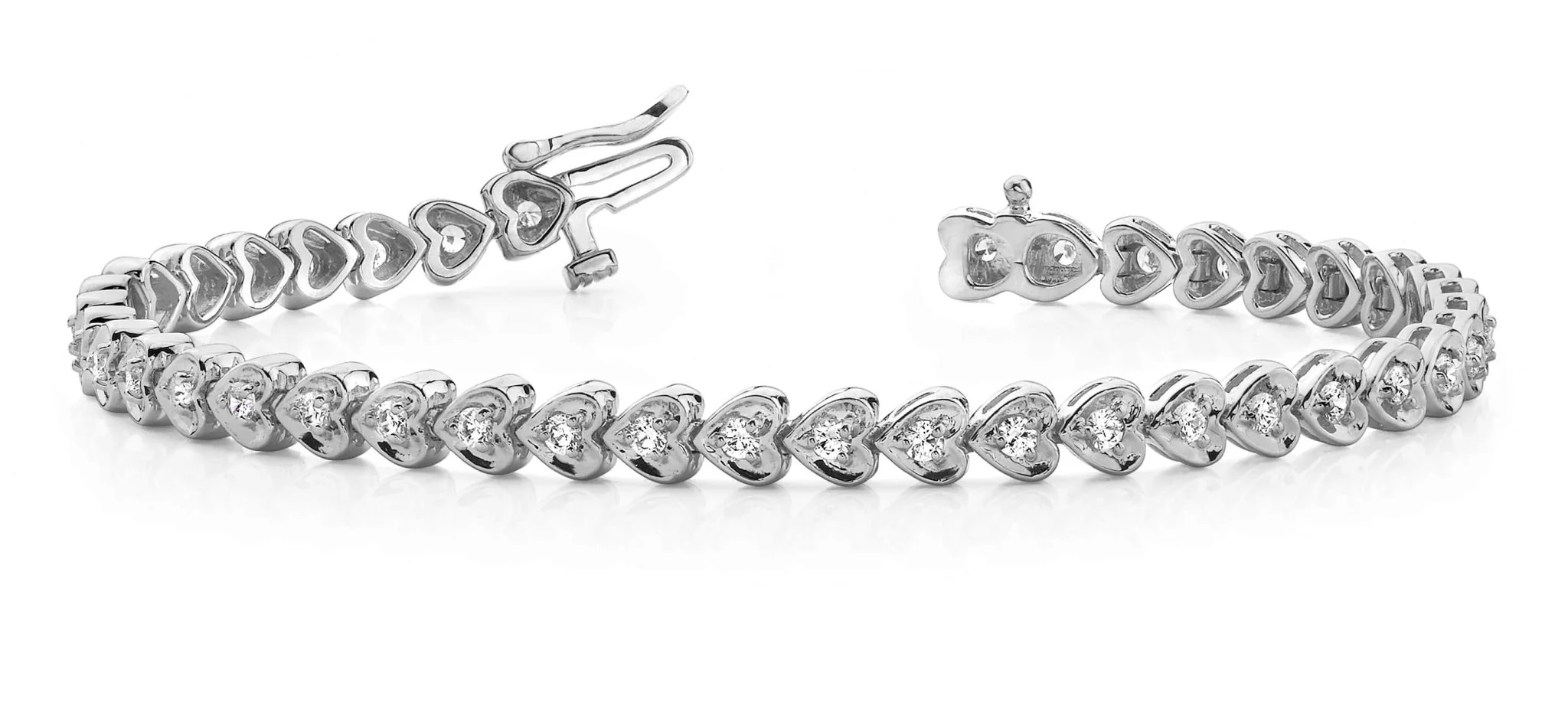 Heart Link Diamond Bracelet with 1.40 ct.(finished) 2.0mm - Image 4
