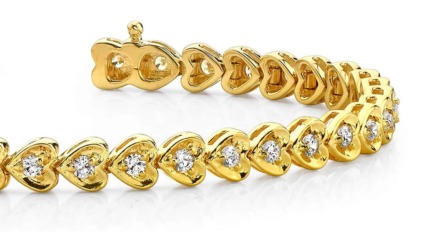 Heart Link Lab-Grown Diamond Bracelet with 0.98 ct.(finished) 1.5mm - Image 2