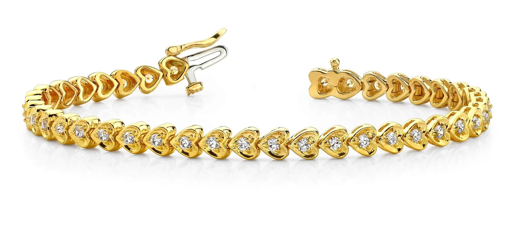 Heart Link Lab-Grown Diamond Bracelet with 0.98 ct.(finished) 1.5mm - Image 3