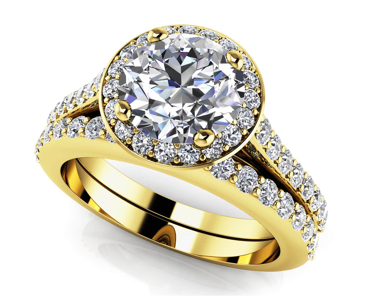 Heavenly Diamond Halo Bridal Set Diamond with 2.78 ct. (2.00 ct. center diamond) - Image 2