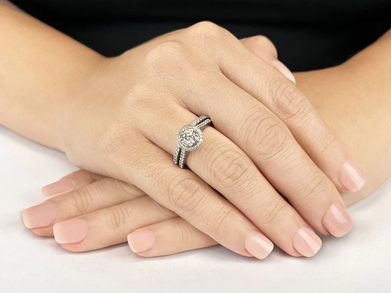 Heavenly Diamond Halo Lab-Grown Diamond Bridal Set with 1.19 ct. (0.50 ct. center diamond) - Image 3