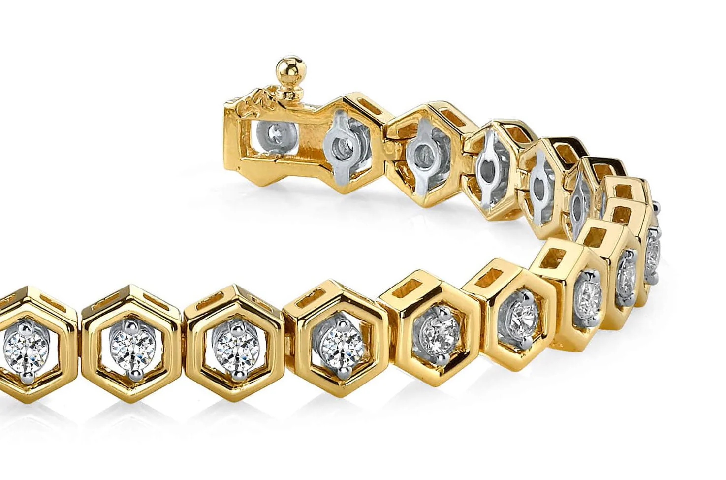 Hexagon Link Diamond Bracelet with 1.74 ct.(finished) 2.5mm - Image 2