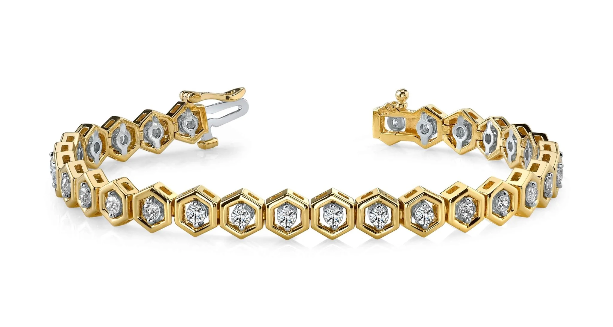 Hexagon Link Diamond Bracelet with 1.74 ct.(finished) 2.5mm - Image 3
