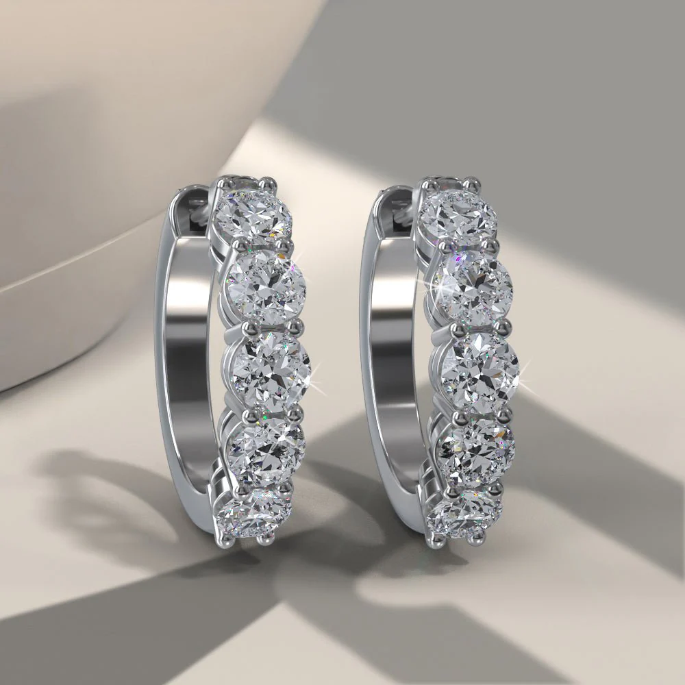 Hypnotic Lab-Grown Diamond Hoop Earrings with 1.05 ct.(finished) 3mm - Image 3