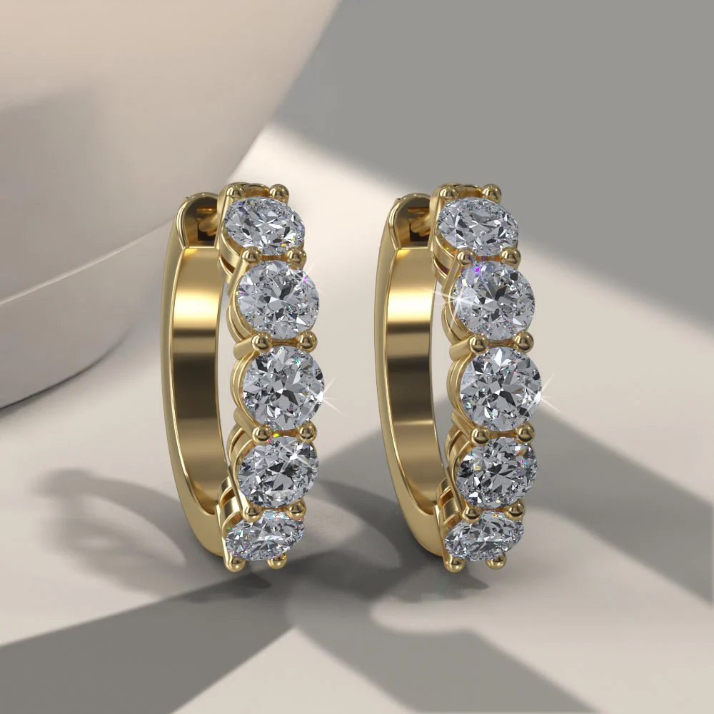Hypnotic Lab-Grown Diamond Hoop Earrings with 2.90 ct.(finished) 4.25mm - Image 4