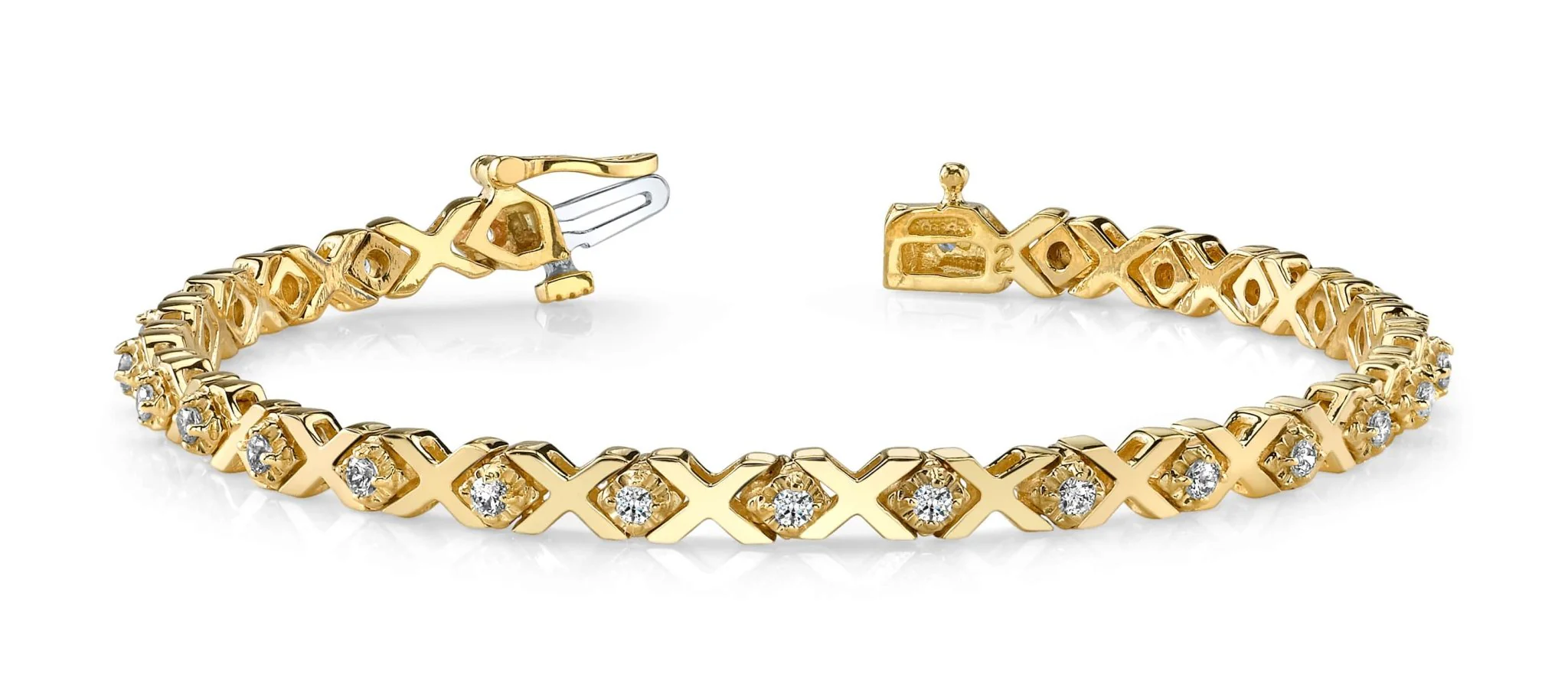 Illusion X And Diamond Bracelet with 0.66 ct.(finished) 1.5mm - Image 3