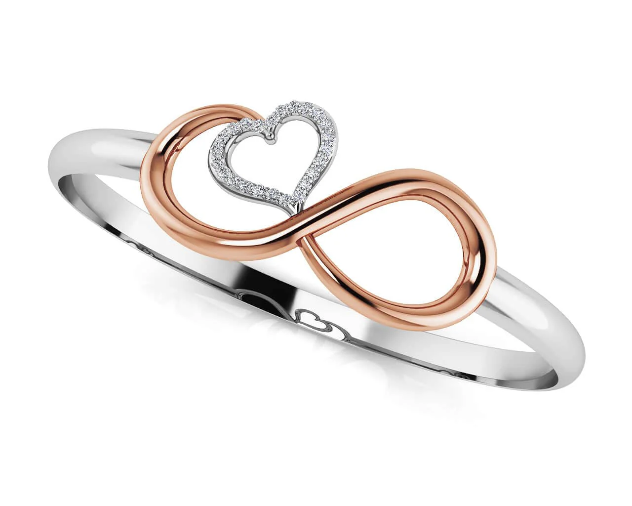 Infinite Hearts Lab-Grown Diamond Bangle with 0.14 ct.(finished) 1mm