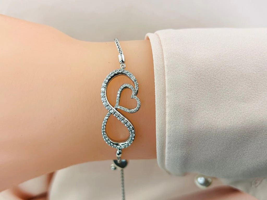 Infinite Love Diamond Heart Adjustable Diamond Bracelet with 0.84 ct.(finished) - Image 3