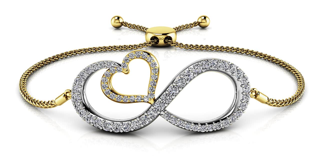 Infinite Love Diamond Heart Adjustable Lab-Grown Diamond Bracelet with 0.84 ct.(finished) - Image 2