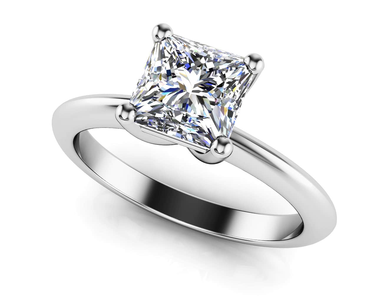 Infinite Love Princess Cut Lab-Grown Diamond Solitaire Engagement Ring with 1.25 ct.(finished) 6mm