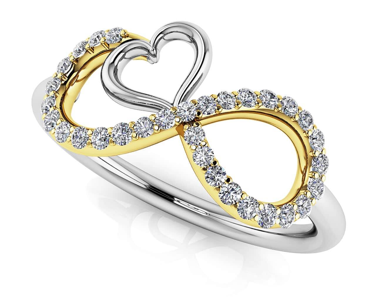Infinite Loving Expression Ring In Diamond with 0.21 ct.(finished) 1mm, 1.1mm, 1.2mm