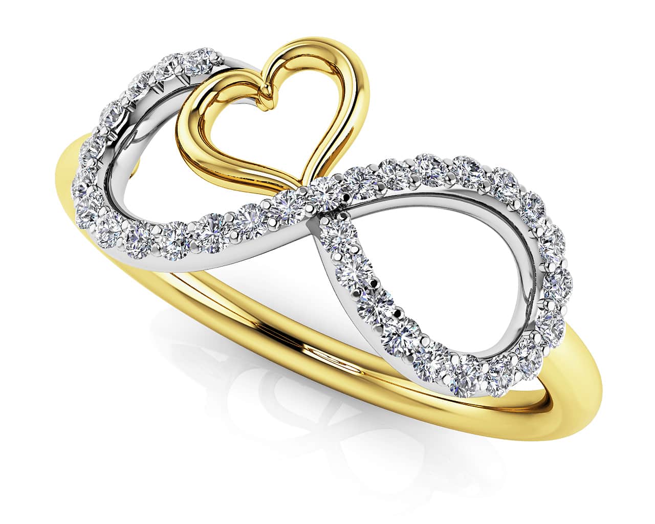 Infinite Loving Expression Ring In Lab-Grown Diamond  with 0.21 ct.(finished) 1mm, 1.1mm, 1.2mm - Image 2