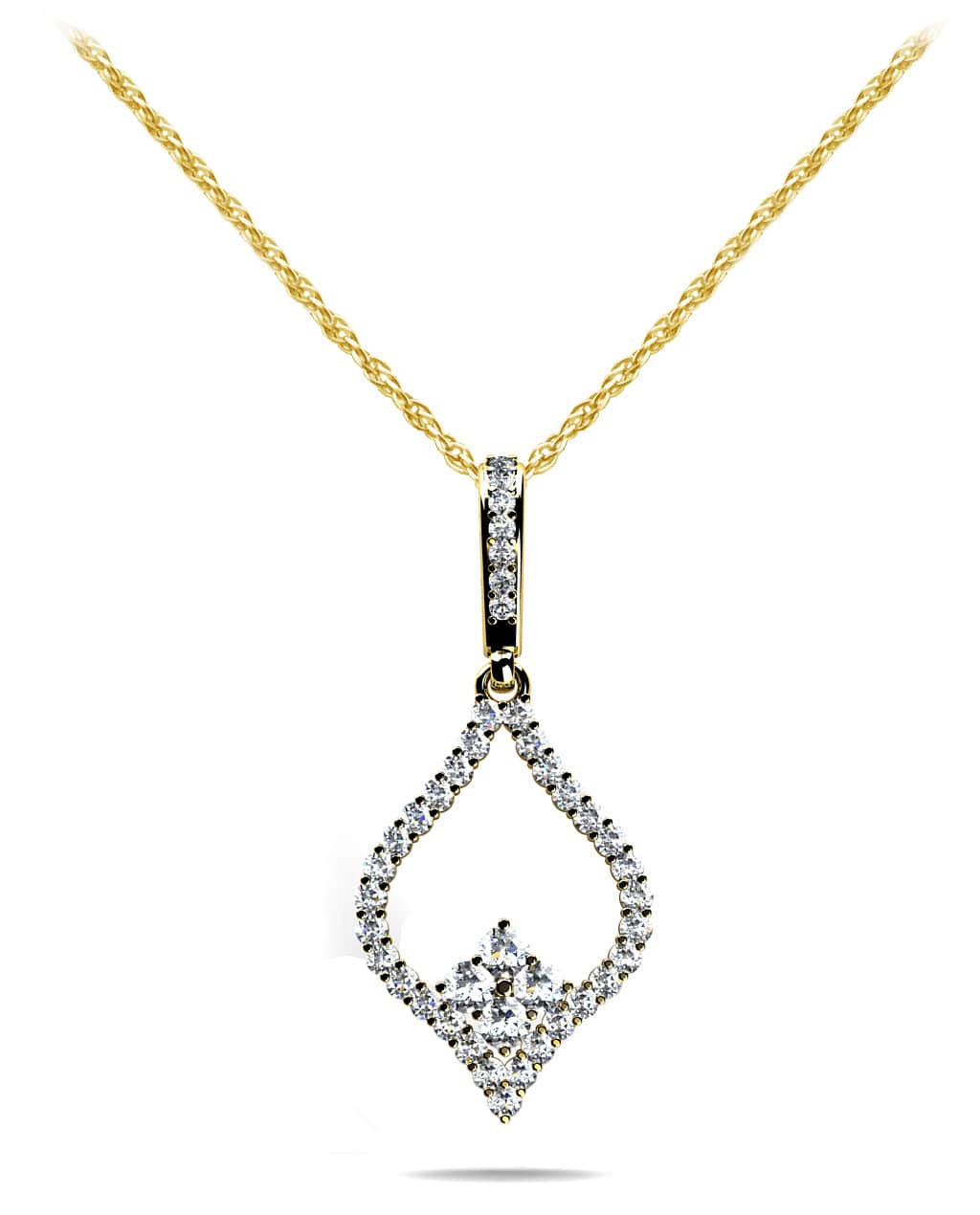 Inverted Heart Lab-Grown Diamond Pendant with 0.99 ct.(finished) 1.2mm, 1.7mm, 2.7mm - Image 2