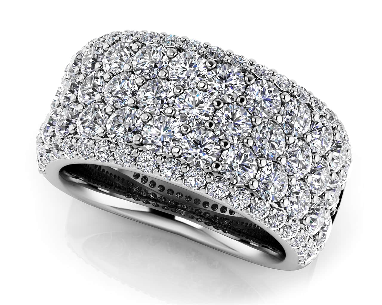 Irresistible Diamond Ring with 2.62 ct.(finished) 1.4mm, 2.5mm