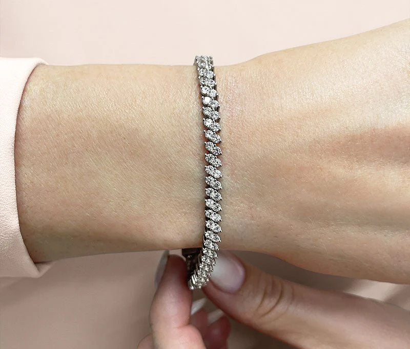 Italic Diamond Tennis Bracelet Lab-Grown Diamond with 4.99 ct.(finished) 2.25mm - Image 3