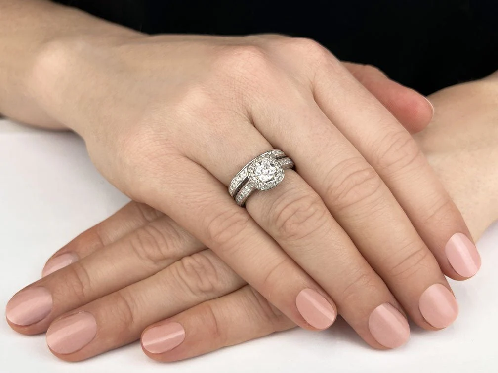 Journey Diamond Double Frame Bridal Set Diamond with 2.44 ct. (0.50 ct. center diamond) - Image 3