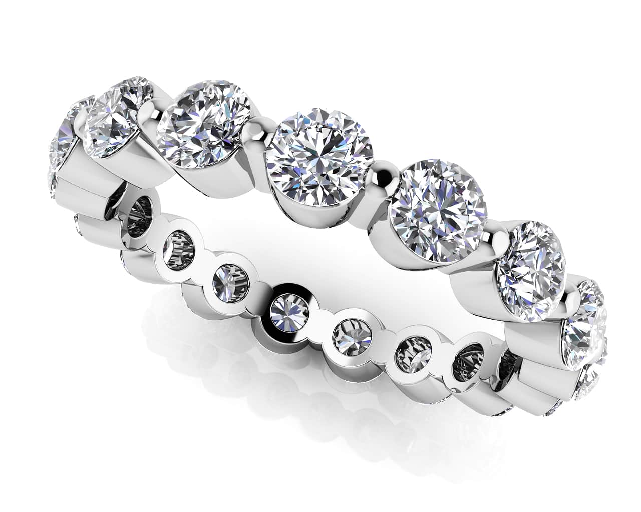 La Belle Common Prong Diamond Eternity Diamond Ring with 1.79 ct.(finished) 3mm
