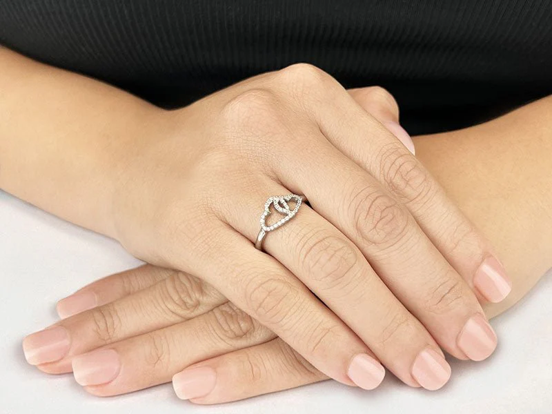 Lasting Hearts Diamond Ring with 0.19 ct.(finished) 1mm - Image 3