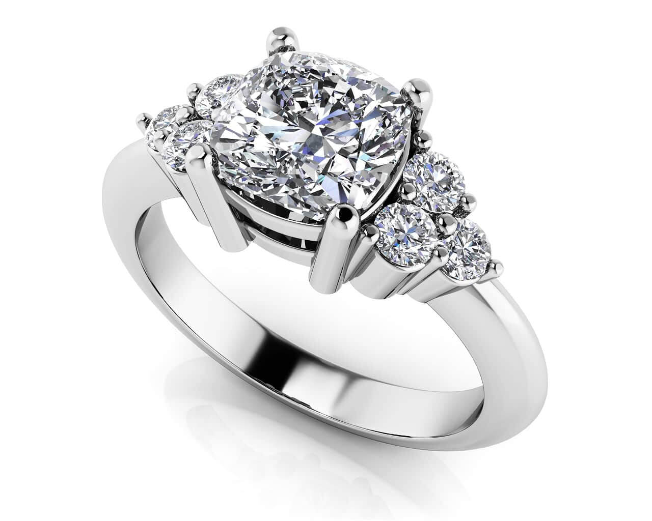Lasting Impression Cushion Diamond Engagement Ring with 2.21 ct. (2.00 ct. center diamond)