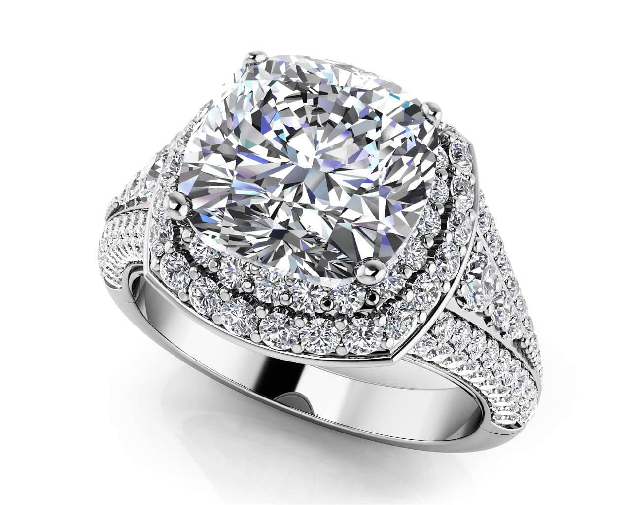 Lasting Legacy Cushion Cut Stone Shape Lab-Grown Diamond Engagement Ring with 2.24 ct. (1.25 ct. center diamond)