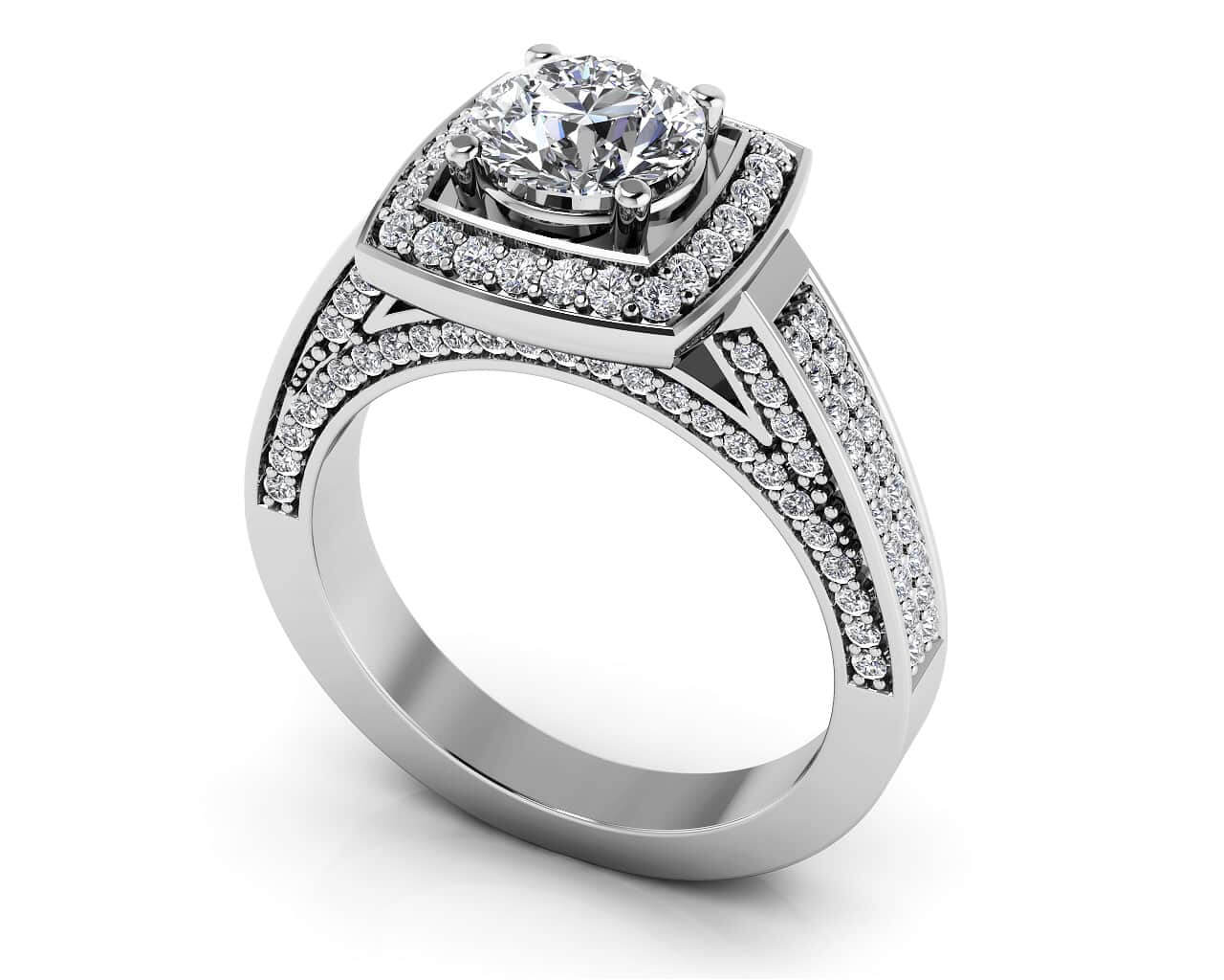 Legacy Diamond Frame Vintage Style Lab-Grown Diamond Engagement Ring with 1.74 ct. (1.00 ct. center diamond)
