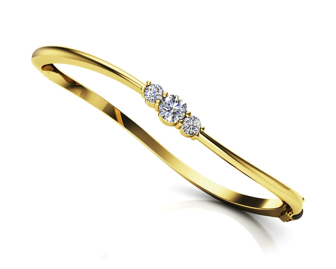 Legendary Curved Lab-Grown Diamond Bangle with 0.75 ct.(finished) 3.8mm, 4.5mm - Image 2