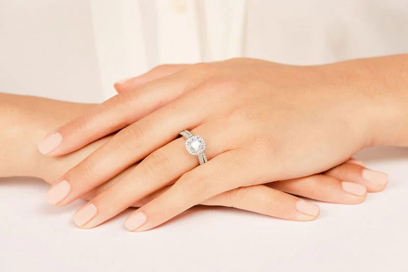 Limitless Love Cushion Cut Bridal Set Diamond  with 1.12 ct. (0.50 ct. center diamond) - Image 5