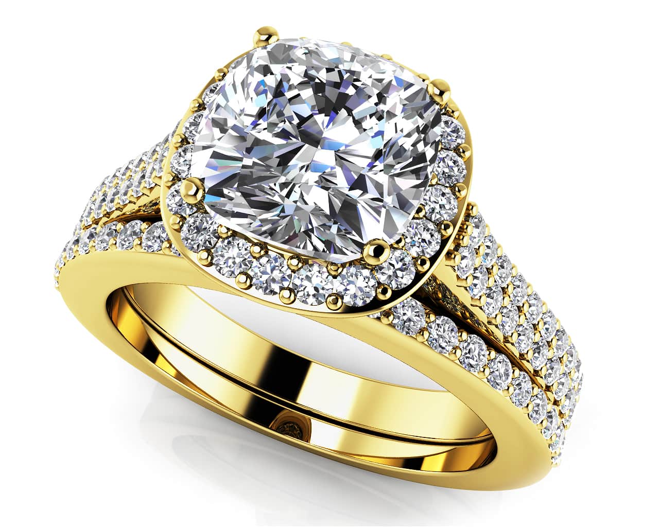Limitless Love Cushion Cut Lab-Grown Diamond Bridal Set with 1.64 ct. (1.00 ct. center diamond) - Image 2