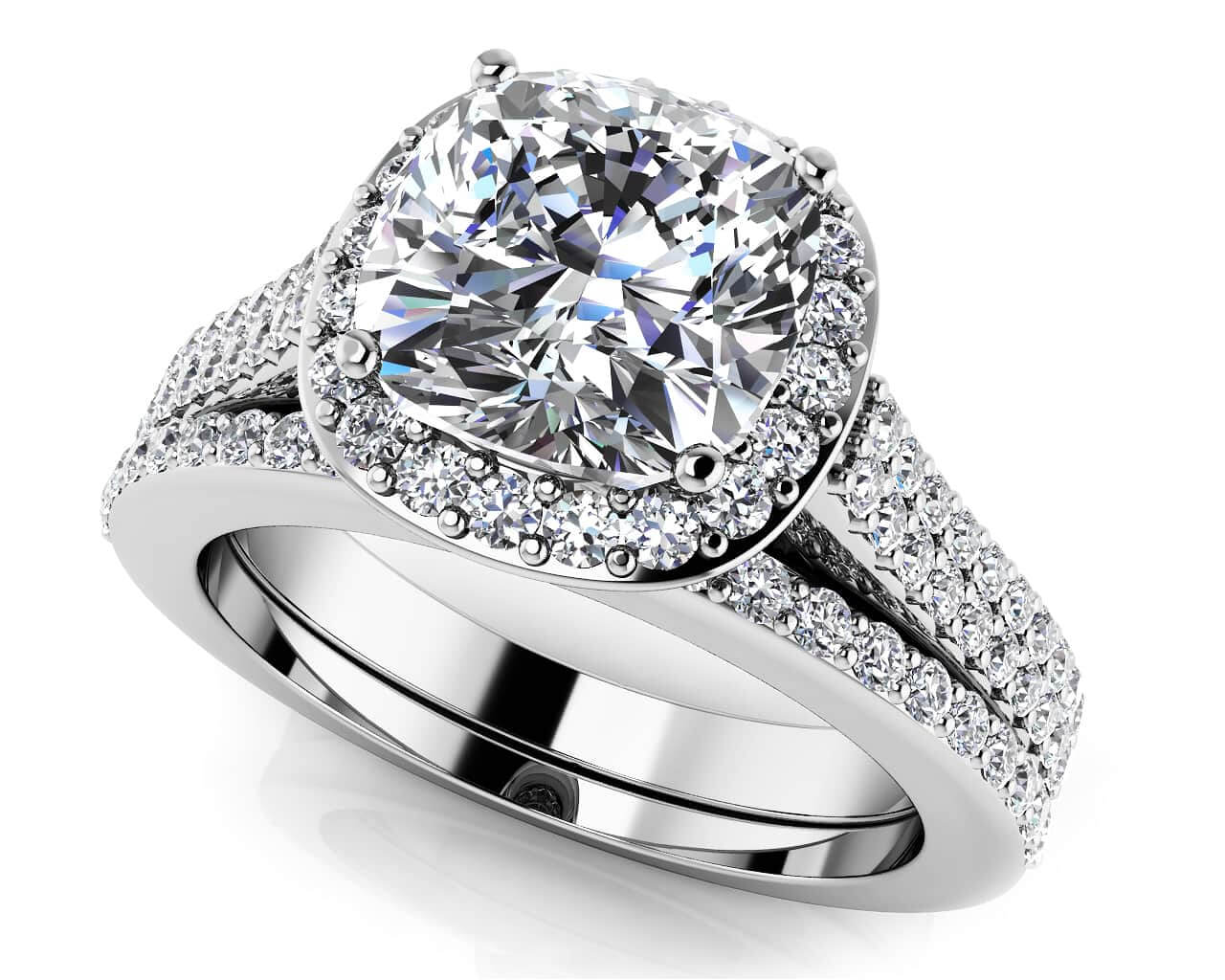Limitless Love Cushion Cut Lab-Grown Diamond Bridal Set with 1.91 ct. (1.25 ct. center diamond)