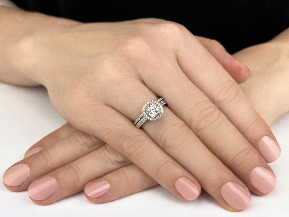 Limitless Love Cushion Cut Lab-Grown Diamond Bridal Set with 2.18 ct. (1.50 ct. center diamond) - Image 3