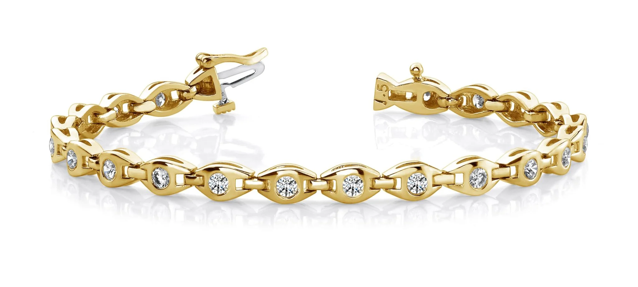 Linked Eye Diamond Bracelet with 1.54 ct.(finished) 2.7mm - Image 6