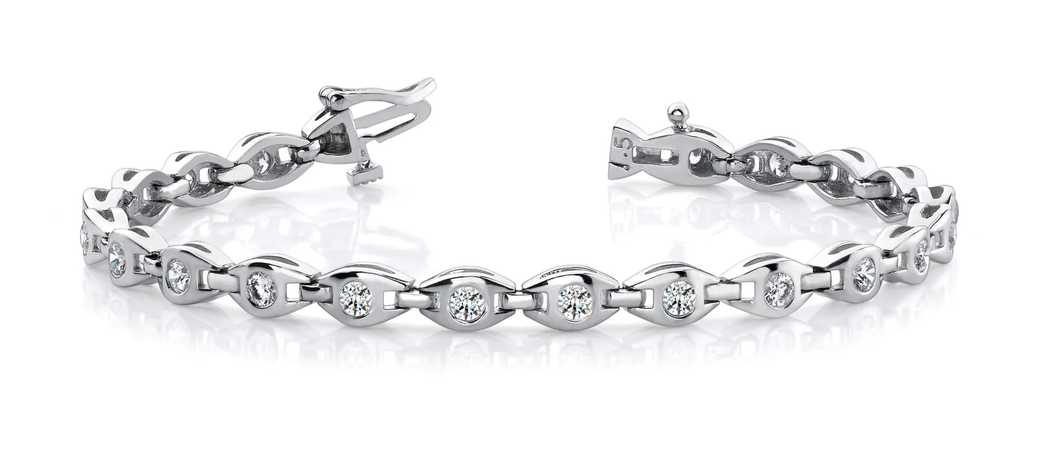 Linked Eye Diamond Bracelet with 2.08 ct.(finished) 3mm - Image 5