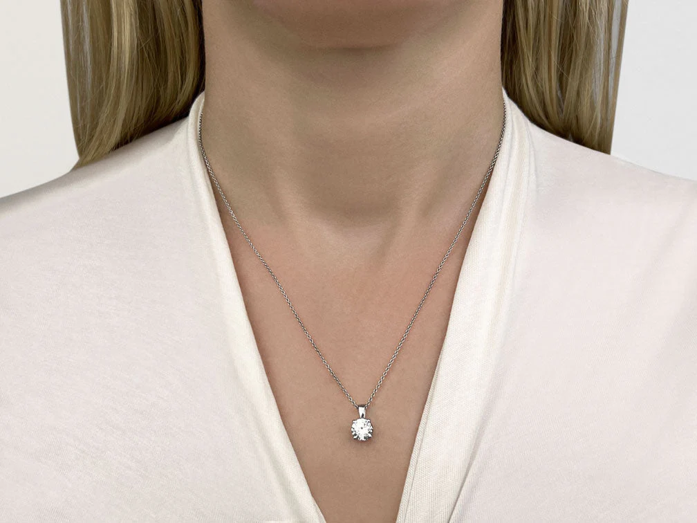 Lotus Flower Lab-Grown Diamond Pendant with 0.50 ct.(finished) 5mm - Image 3