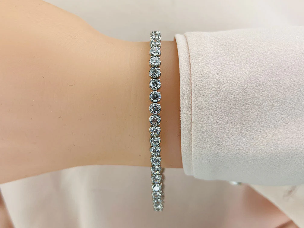 Lotus Flower Lab-Grown Diamond Tennis Bracelet with 7.20 ct.(finished) 3.5mm - Image 3