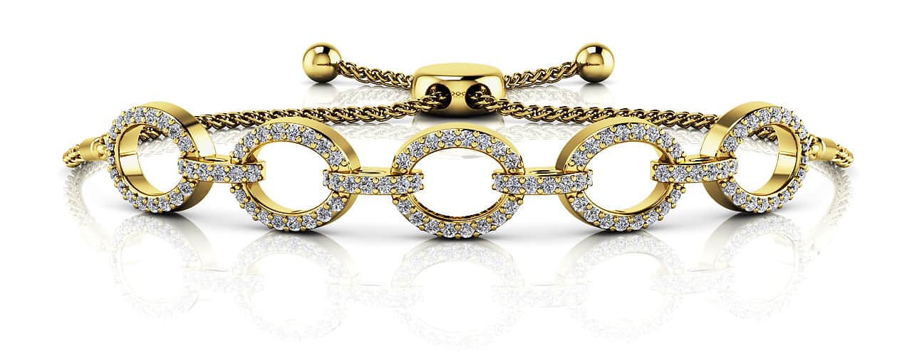 Love Open Oval Adjustable Diamond Bracelet with 0.98 ct.(finished) 1.2mm - Image 2