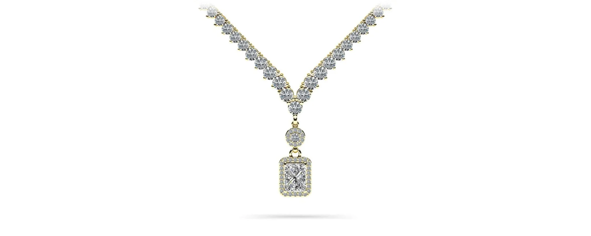 Love Spell Diamond Pendant 2 Row 3 Prong Lab-Grown Diamond Necklace with 15.67 ct.(finished) - Image 2