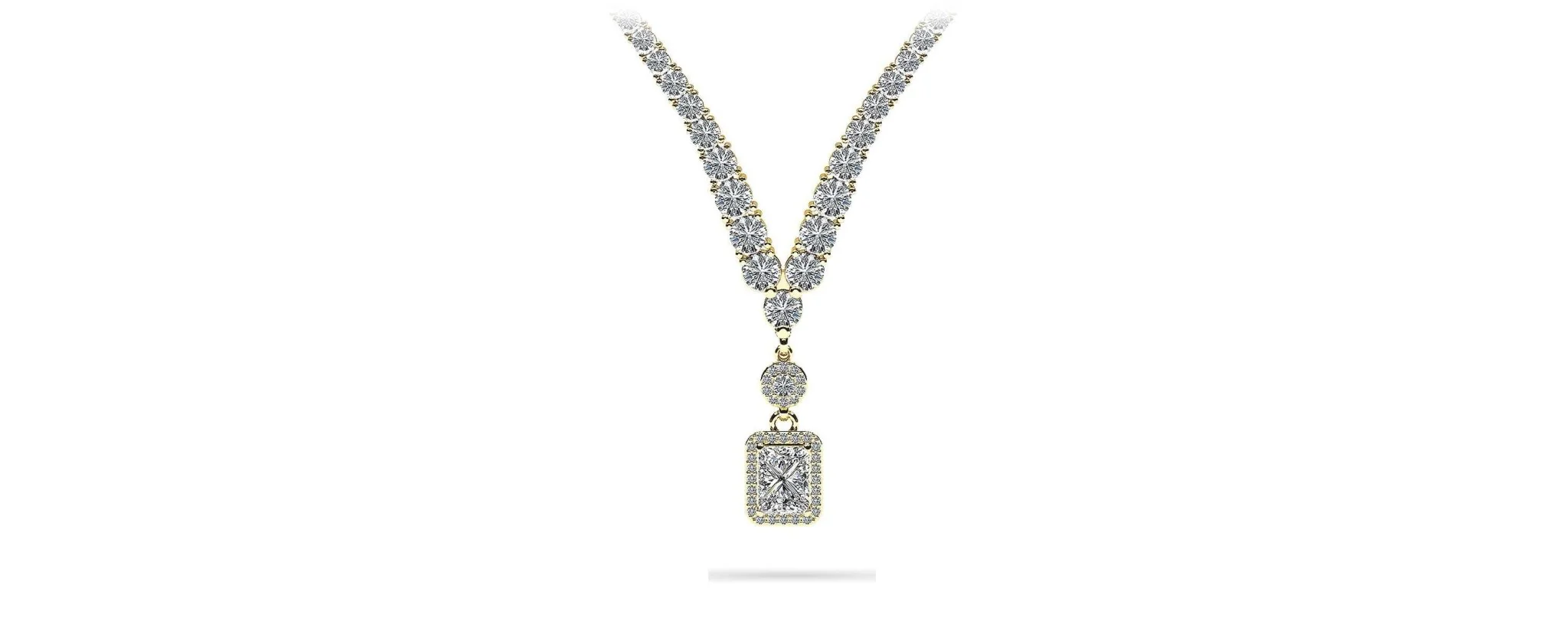 Love Spell Diamond Pendant 4 Prong V Diamond Necklace with 10.11 ct.(finished) - Image 2
