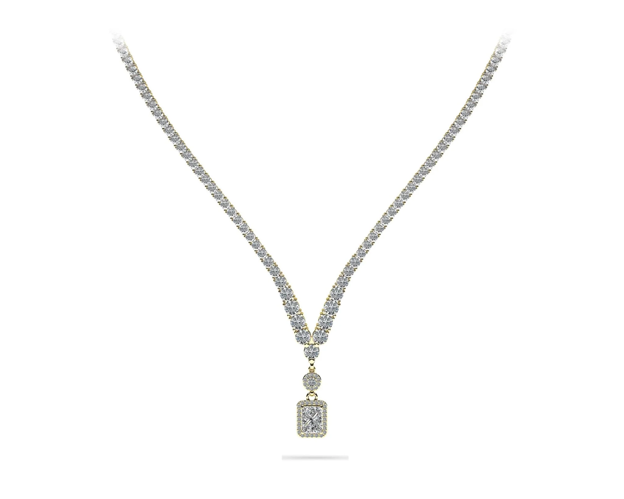 Love Spell Diamond Pendant 4 Prong V Diamond Necklace with 10.11 ct.(finished) - Image 4
