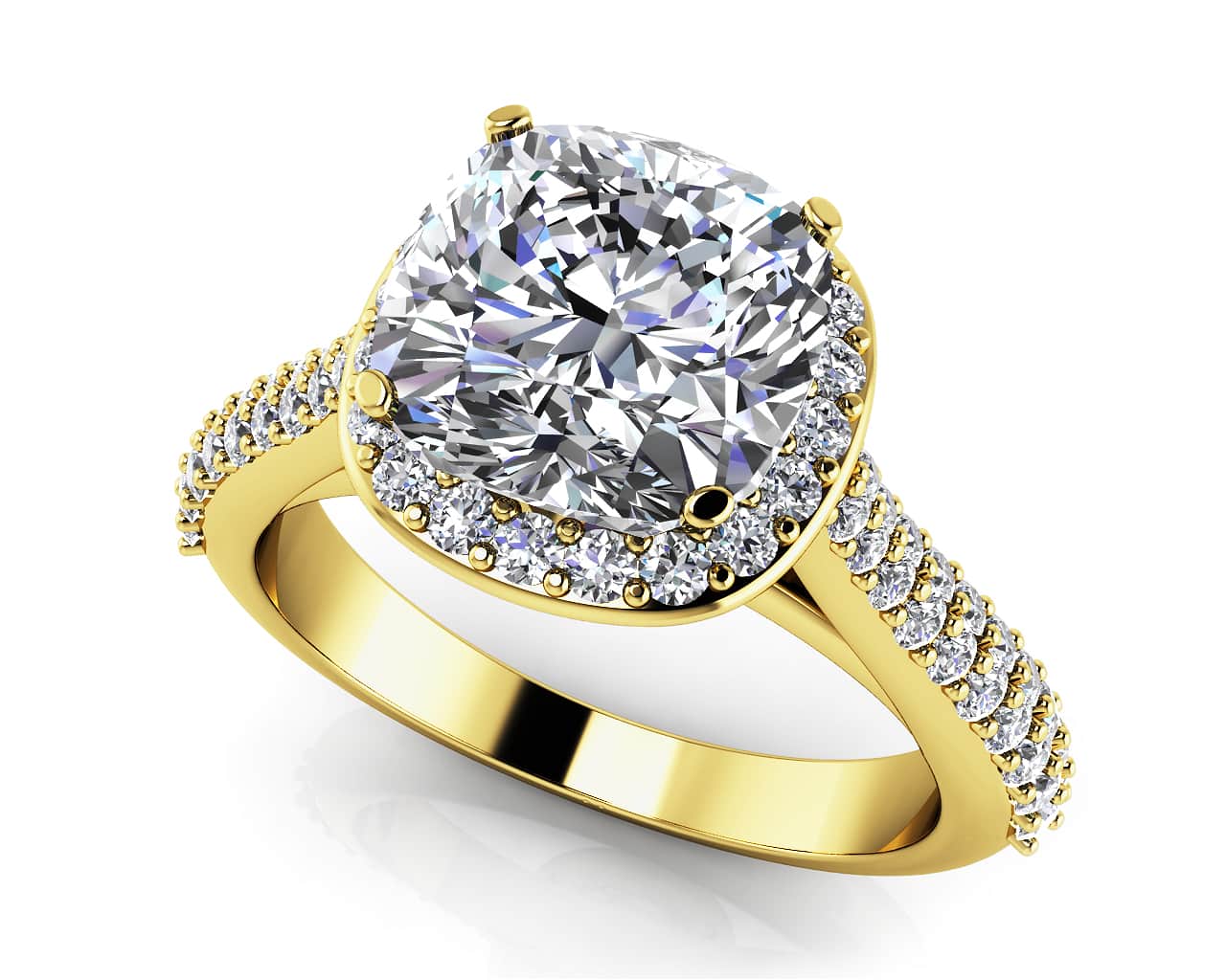 Love Story Cushion Cut Diamond Engagement Ring with 2.11 ct. (1.50 ct. center diamond) - Image 2