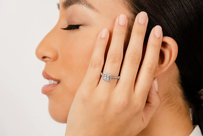 Love Story Cushion Cut Lab-Grown Diamond Engagement Ring with 1.09 ct. (0.50 ct. center diamond) - Image 4