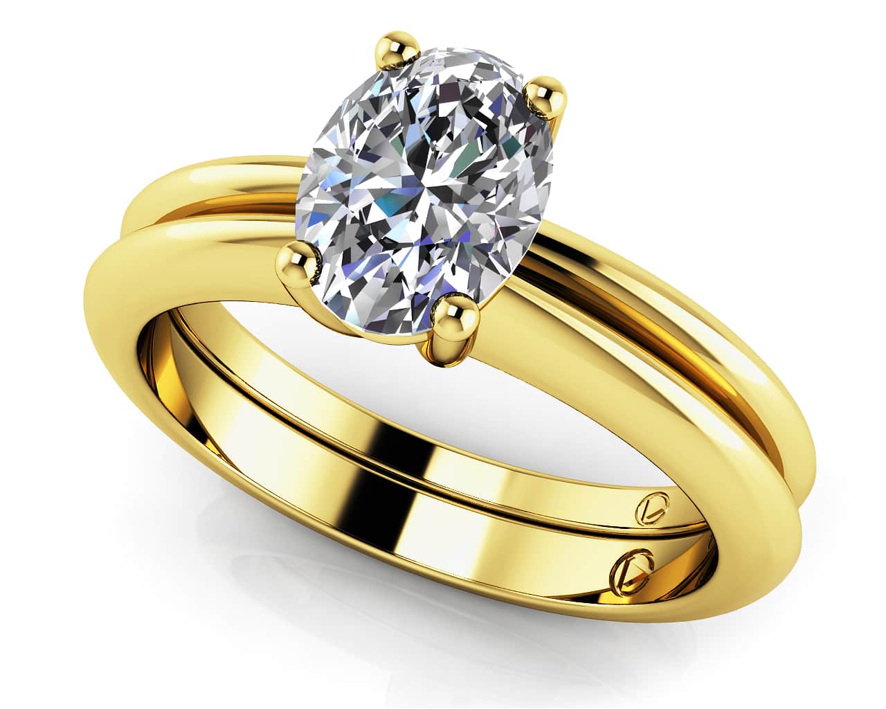 Love With No Limits Oval Solitaire Bridal Set Diamond  with 0.60 ct.(finished) 6x4mm - Image 2