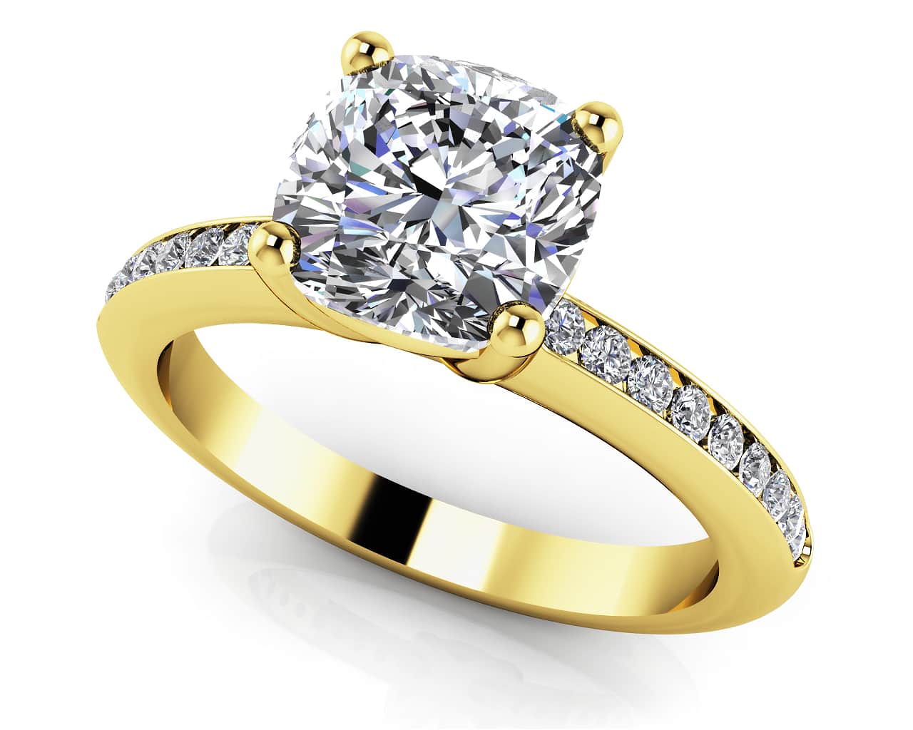 Lovely Cushion Cut Lab-Grown Diamond Engagement Ring with 2.21 ct. (2.00 ct. center diamond) - Image 2