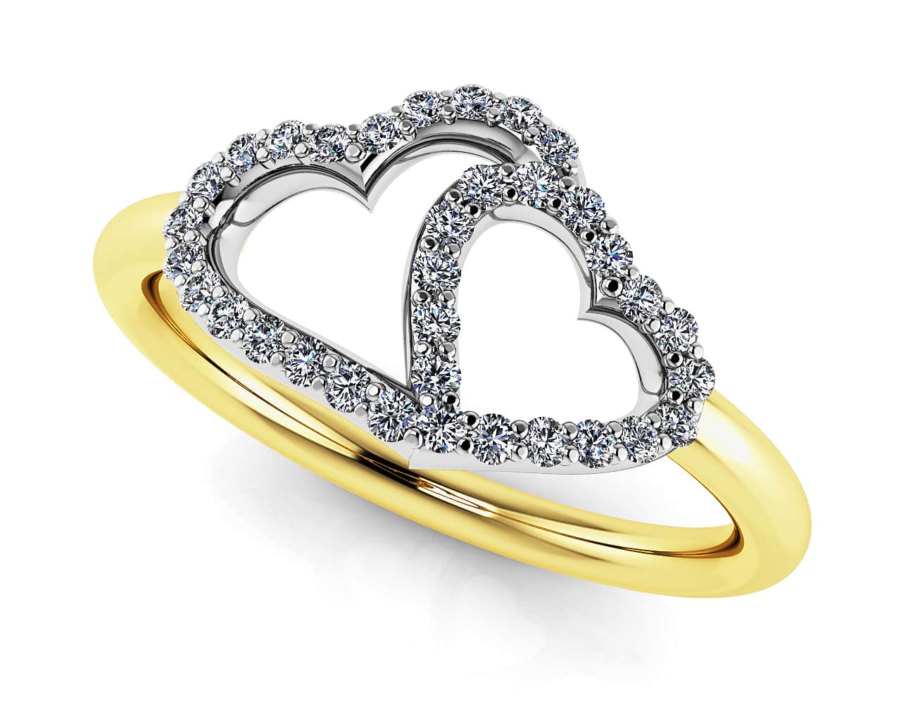 Loving Hearts Lab-Grown Diamond Ring with 0.17 ct.(finished) 1mm - Image 2
