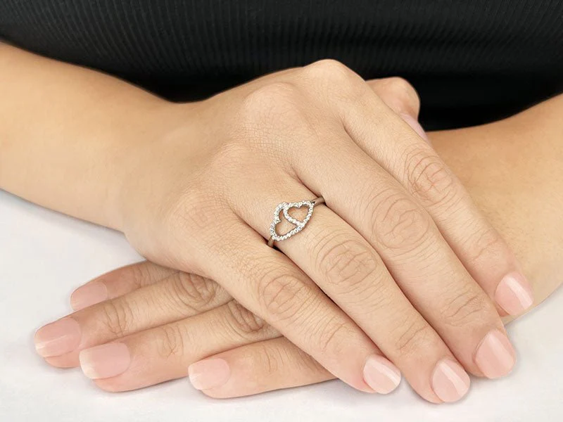 Loving Hearts Lab-Grown Diamond Ring with 0.17 ct.(finished) 1mm - Image 3
