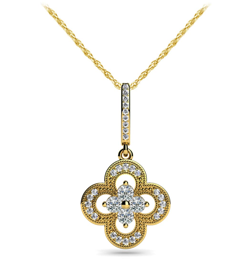 Lucky Four Diamond Pendant with 0.74 ct.(finished) 1.2mm, 3.25mm - Image 2